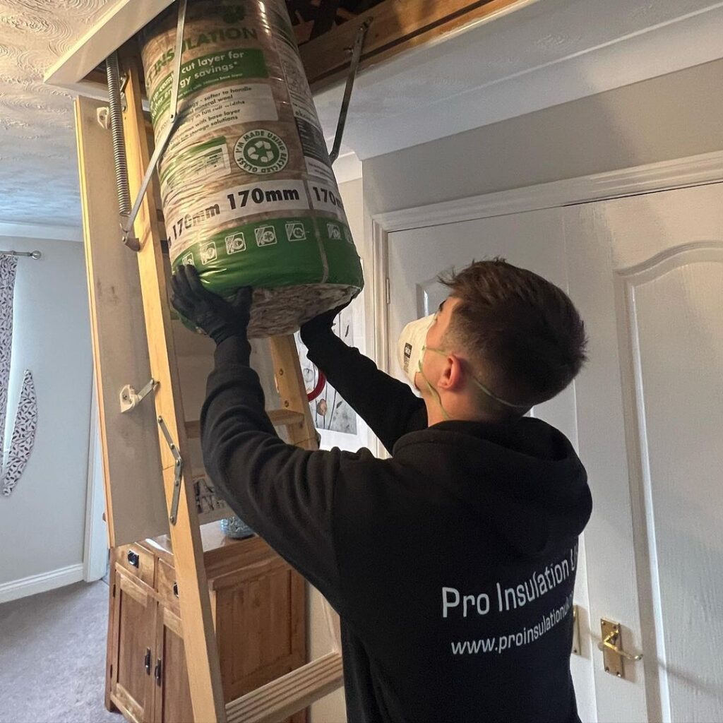 Loft Insulation Being Installed
